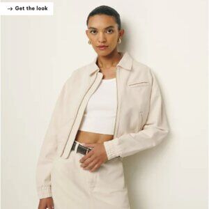 Reformation Kinsley Denim Cropped Bomber Jacket